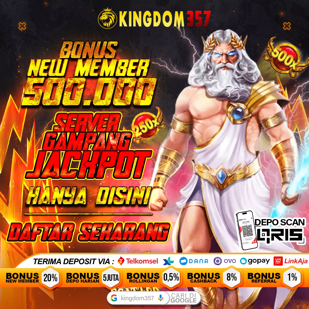 KINGDOM357 ⚡️ Situs Game Slot Olympus 1000 Gacor Terbaru 2024